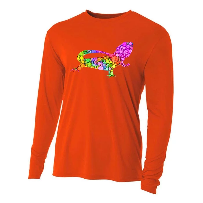 Colorful Polka Dot Bearded Dragon International Dot Day Meaningful Gift Cooling Performance Long Sleeve Crew