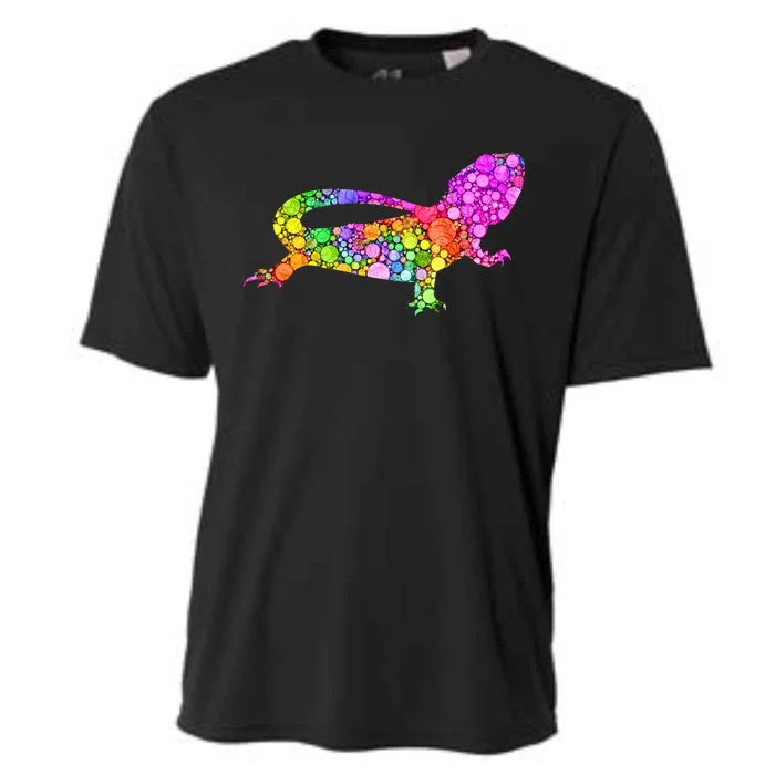 Colorful Polka Dot Bearded Dragon International Dot Day Meaningful Gift Cooling Performance Crew T-Shirt