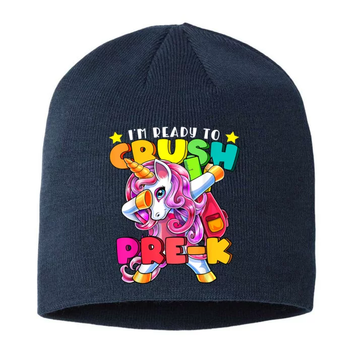 Crush PreK Dabbing Unicorn Back To School Girl 8 1/2in Sustainable Knit Beanie