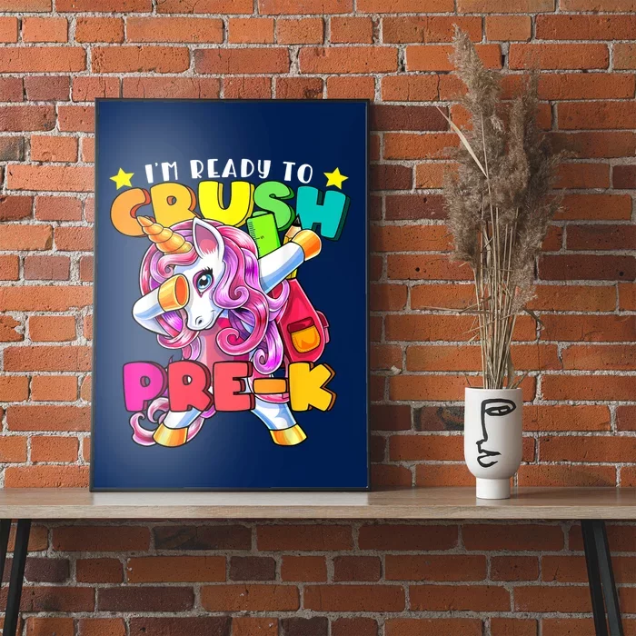 Crush PreK Dabbing Unicorn Back To School Girl Poster