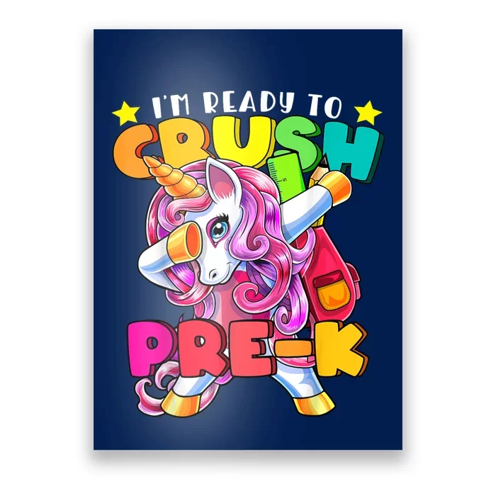 Crush PreK Dabbing Unicorn Back To School Girl Poster