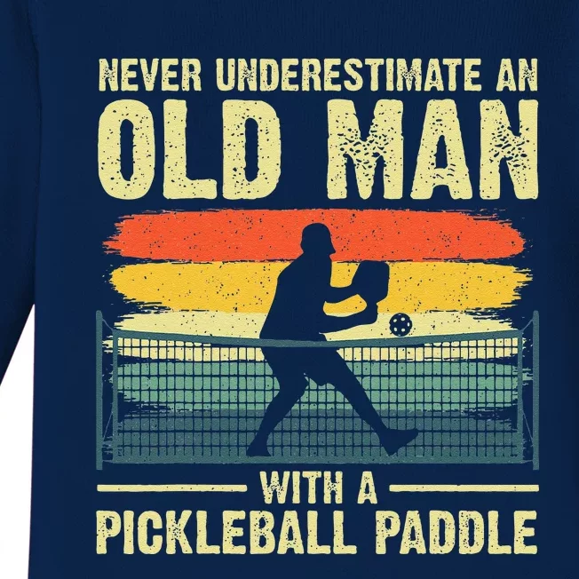 Cool Pickleball Design Grandpa Pickleball Player Baby Long Sleeve Bodysuit