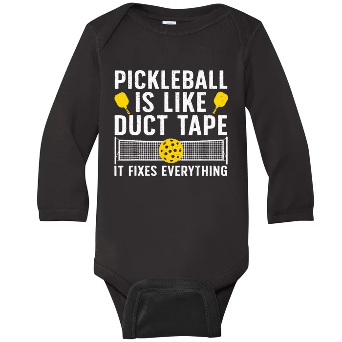 Cute Pickleball Design For Men Women Paddle Sport Players Baby Long Sleeve Bodysuit