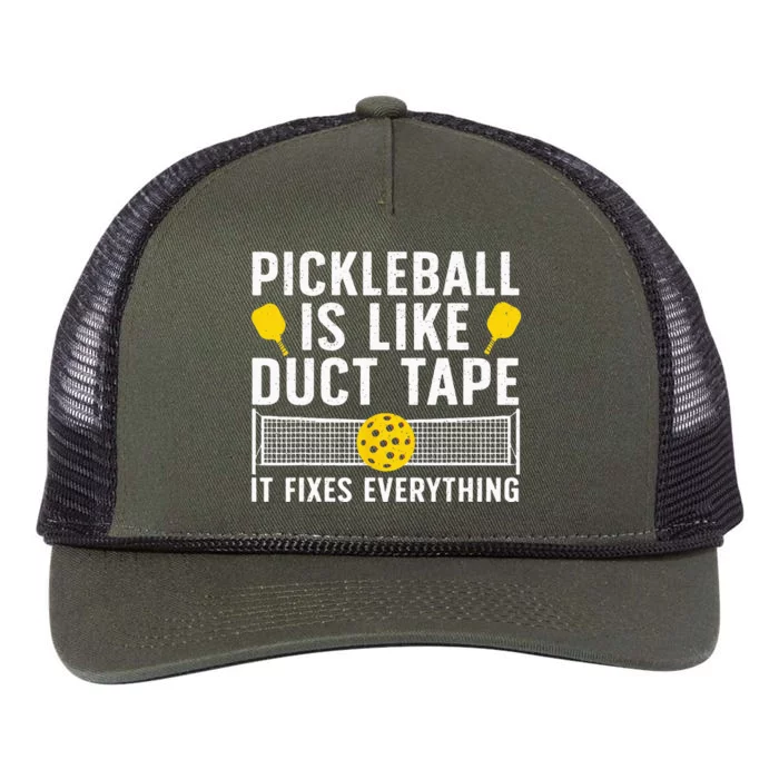 Cute Pickleball Design For Men Women Paddle Sport Players Retro Rope Trucker Hat Cap