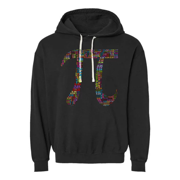 Colorful Pi Date Math Garment-Dyed Fleece Hoodie