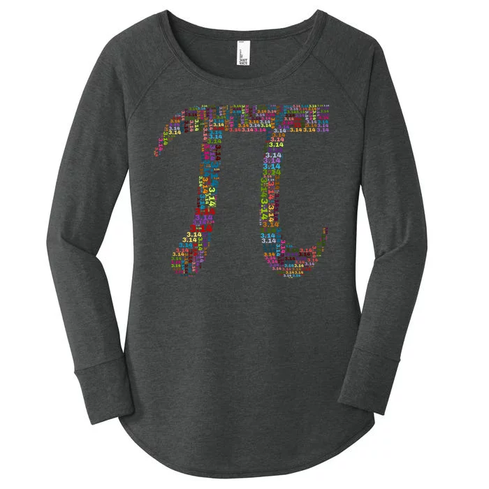 Colorful Pi Date Math Women's Perfect Tri Tunic Long Sleeve Shirt