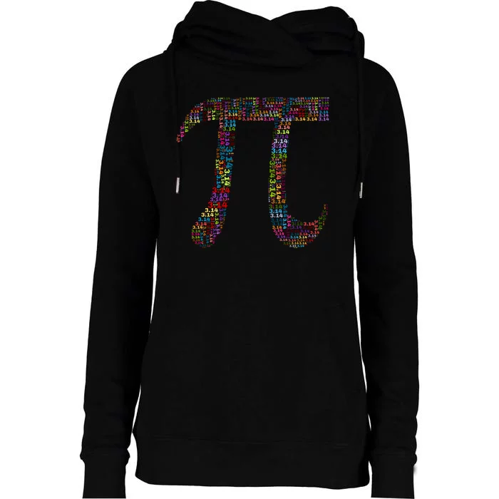 Colorful Pi Date Math Womens Funnel Neck Pullover Hood