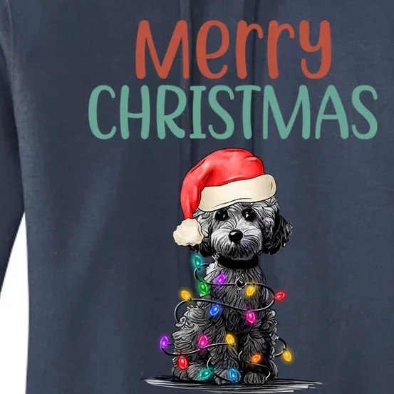 Christmas Poodle Dog Tree Funny Santa Xmas Poodle Christmas Gift Women's Pullover Hoodie