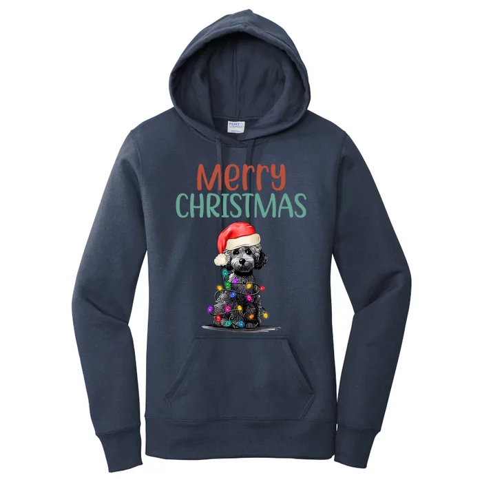 Christmas Poodle Dog Tree Funny Santa Xmas Poodle Christmas Gift Women's Pullover Hoodie