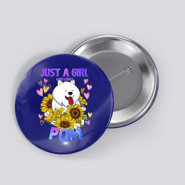 Cute Pomeranian Dog Loving Puppy Lover Gift Button