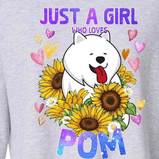 Cute Pomeranian Dog Loving Puppy Lover Gift Cropped Pullover Crew