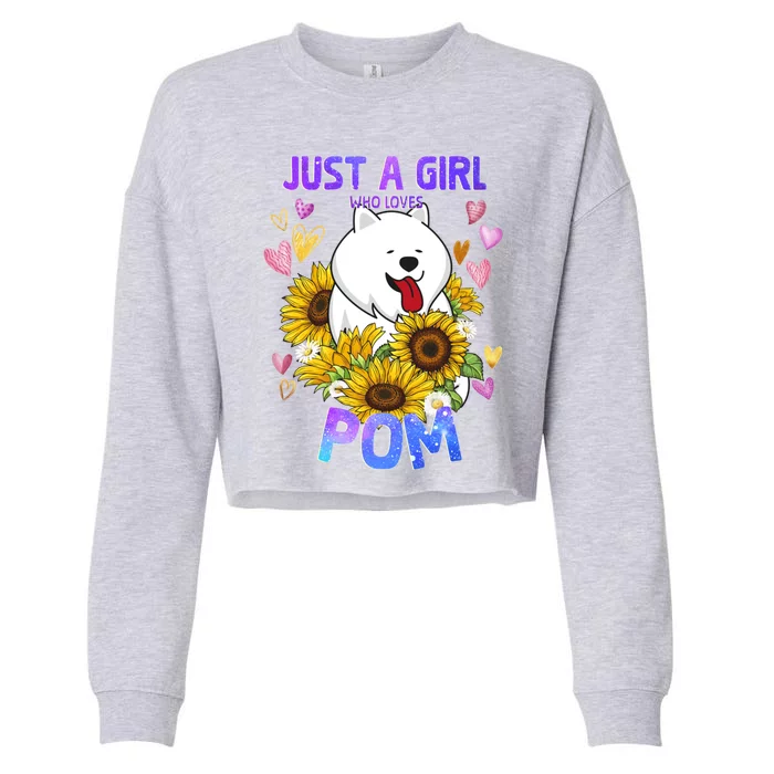 Cute Pomeranian Dog Loving Puppy Lover Gift Cropped Pullover Crew