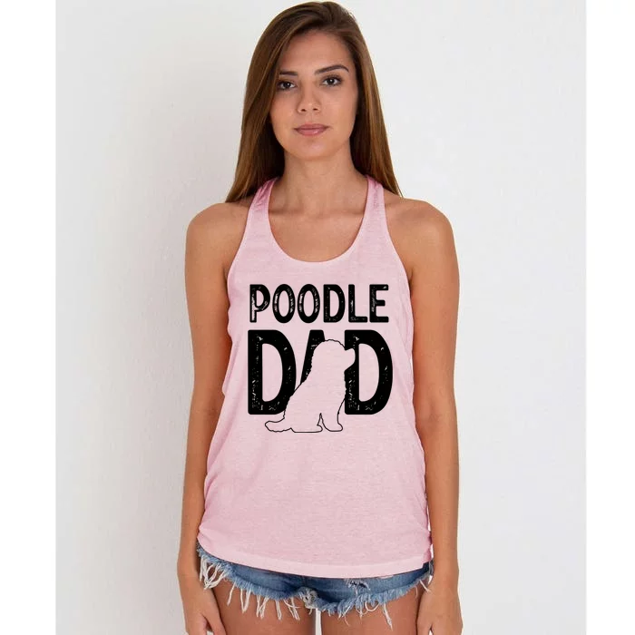 Cute Poodle Dog Dad Puppy Lover Father Gift Women's Knotted Racerback Tank