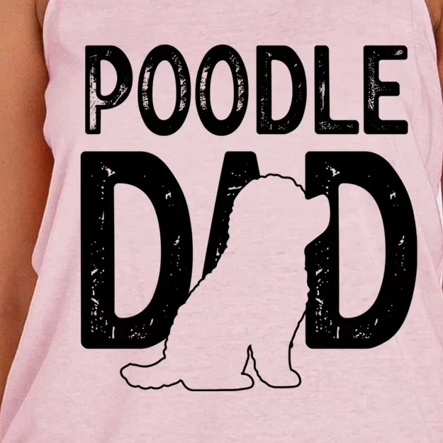 Cute Poodle Dog Dad Puppy Lover Father Gift Women's Knotted Racerback Tank