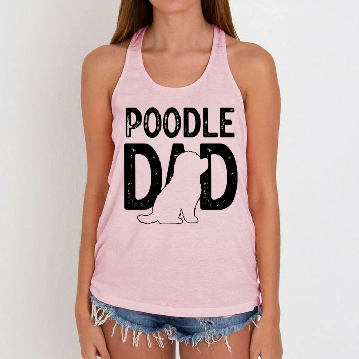 Cute Poodle Dog Dad Puppy Lover Father Gift Women's Knotted Racerback Tank