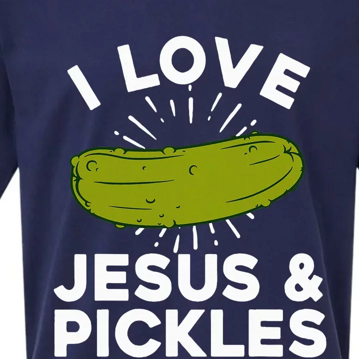 Cute Pickle Design Jesus Pickle Lovers Sueded Cloud Jersey T-Shirt