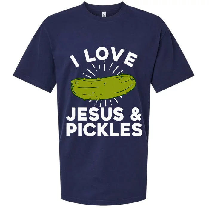 Cute Pickle Design Jesus Pickle Lovers Sueded Cloud Jersey T-Shirt