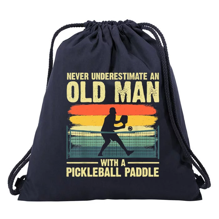 Cool Pickleball Design For Men Grandpa Pickleball Player Drawstring Bag