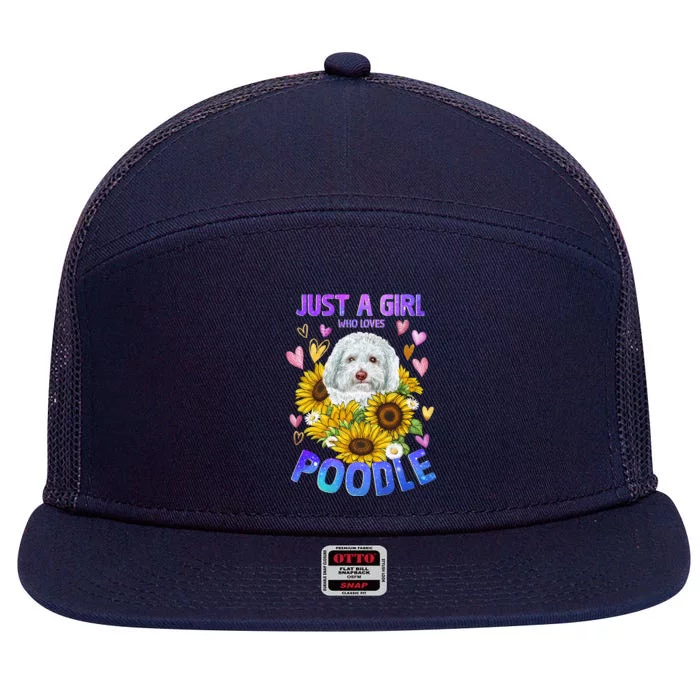 Cute Poodle Dog Loving Puppy Lover Cute Gift 7 Panel Mesh Trucker Snapback Hat