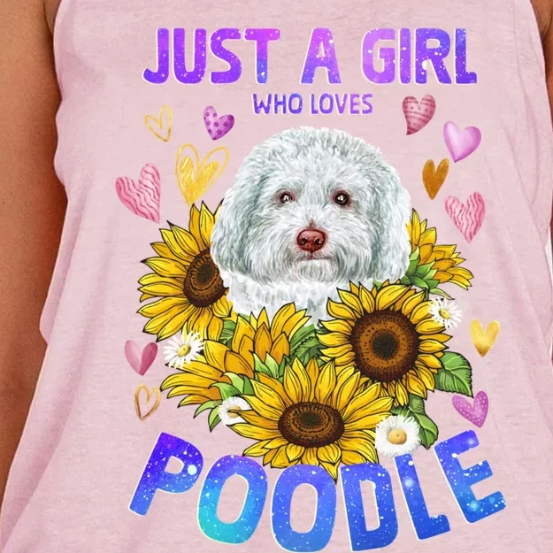 Cute Poodle Dog Loving Puppy Lover Cute Gift Women's Knotted Racerback Tank