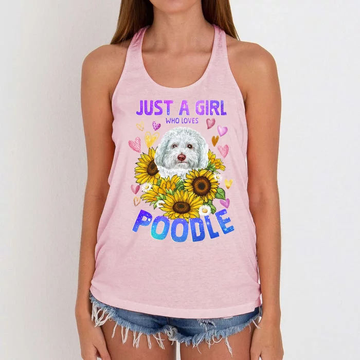 Cute Poodle Dog Loving Puppy Lover Cute Gift Women's Knotted Racerback Tank