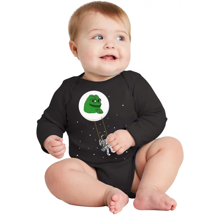 Crypto Pepe Design For Pepe Crypto And Pepe Coin Baby Long Sleeve Bodysuit