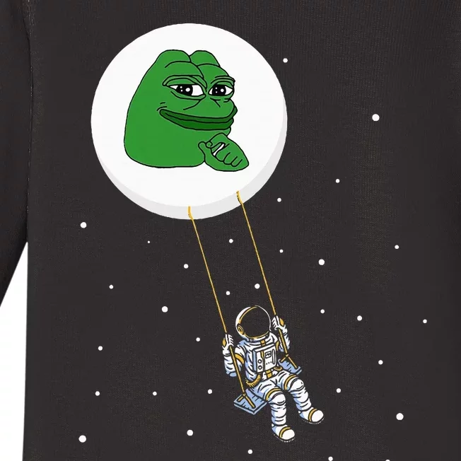 Crypto Pepe Design For Pepe Crypto And Pepe Coin Baby Long Sleeve Bodysuit