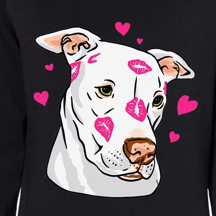 Cute Pitbull Dog Love And Hearts Funny I Love PitBull Dogs Womens California Wash Sweatshirt