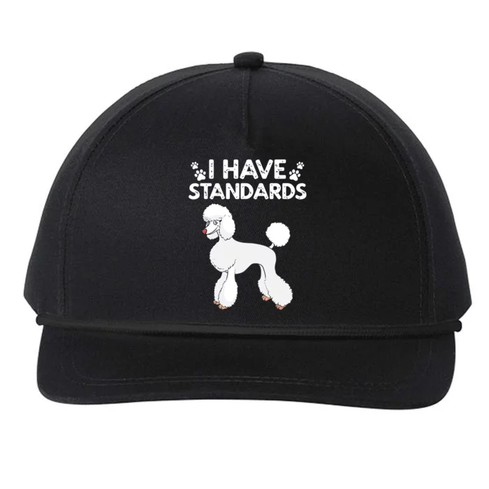 Cute Poodle Design For Men Women Standard Poodle Dog Lovers Snapback Five-Panel Rope Hat