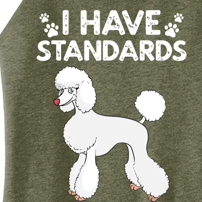 Cute Poodle Design For Men Women Standard Poodle Dog Lovers Women’s Perfect Tri Rocker Tank