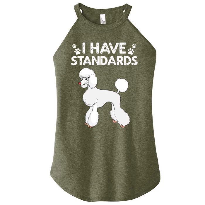 Cute Poodle Design For Men Women Standard Poodle Dog Lovers Women’s Perfect Tri Rocker Tank