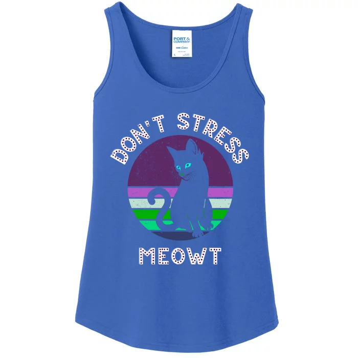 Cat Puns Dont Stress Meowt Gift Vintage Fun Cat Lover Gift Ladies Essential Tank