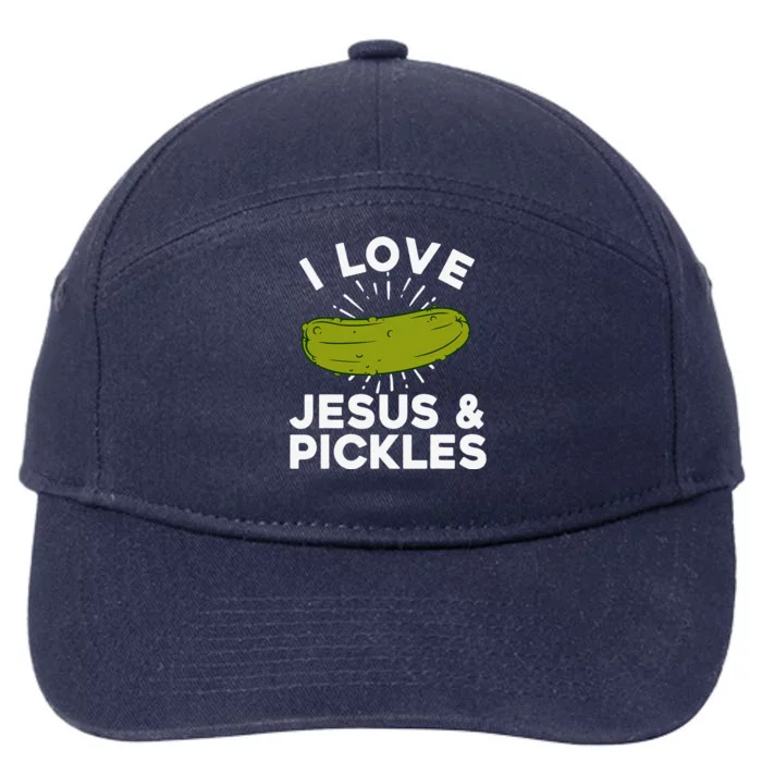 Cute Pickle Design For Jesus Pickle Lovers 7-Panel Snapback Hat