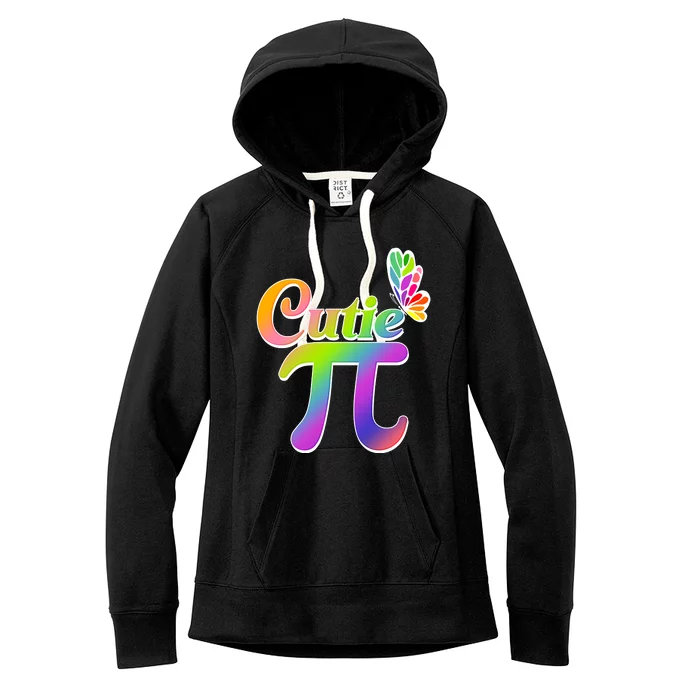 Cute Pi Day 314 Rainbow Butterfly Cutie Pi Women's Fleece Hoodie