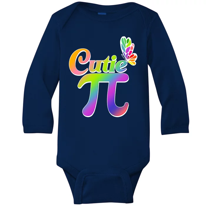 Cute Pi Day 314 Rainbow Butterfly Cutie Pi Baby Long Sleeve Bodysuit