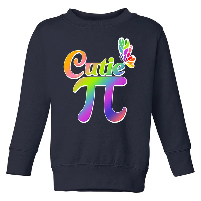 Cute Pi Day 314 Rainbow Butterfly Cutie Pi Toddler Sweatshirt