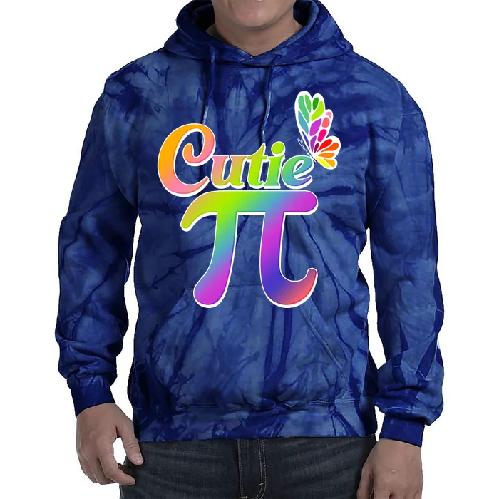 Cute Pi Day 314 Rainbow Butterfly Cutie Pi Tie Dye Hoodie