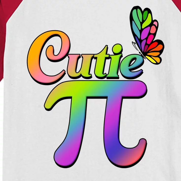 Cute Pi Day 314 Rainbow Butterfly Cutie Pi Kids Colorblock Raglan Jersey