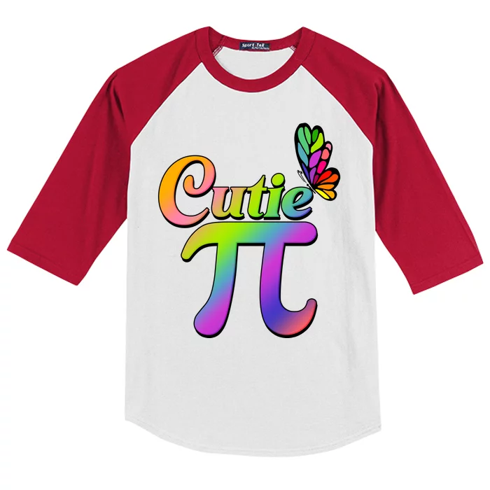 Cute Pi Day 314 Rainbow Butterfly Cutie Pi Kids Colorblock Raglan Jersey