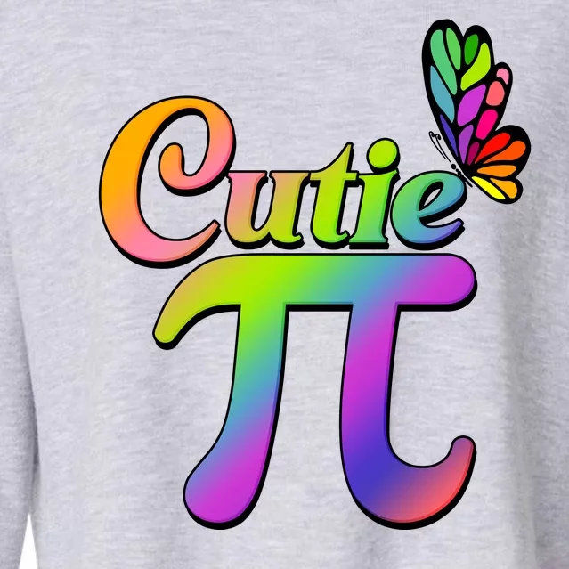 Cute Pi Day 314 Rainbow Butterfly Cutie Pi Cropped Pullover Crew