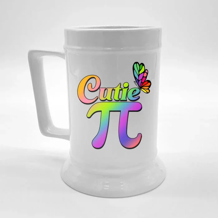 Cute Pi Day 314 Rainbow Butterfly Cutie Pi Front & Back Beer Stein