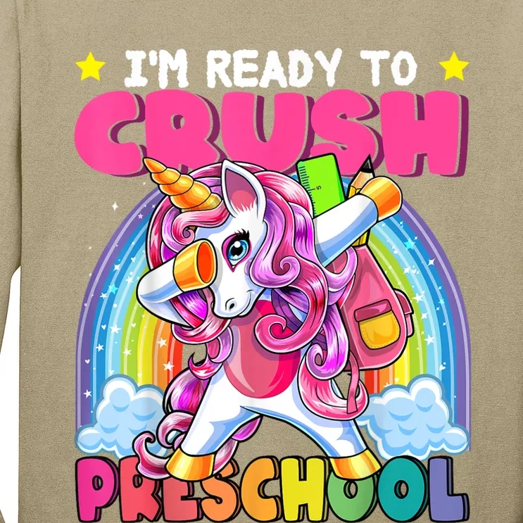 Crush Preschool Dabbing Unicorn Back To School Girl Gift Long Sleeve Shirt