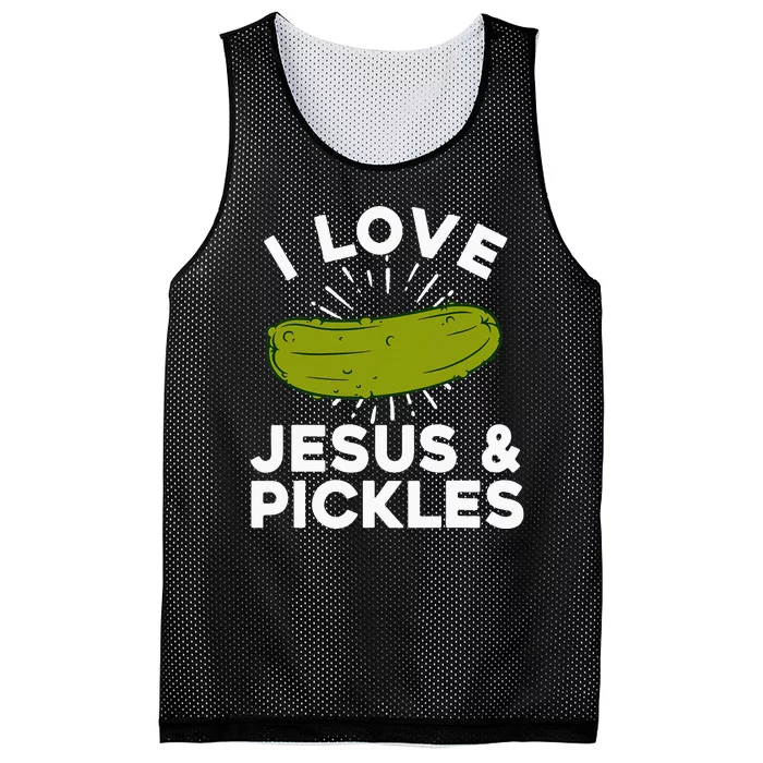 Cute Pickle Design For Women Jesus Pickle Lovers Mesh Reversible Basketball Jersey Tank