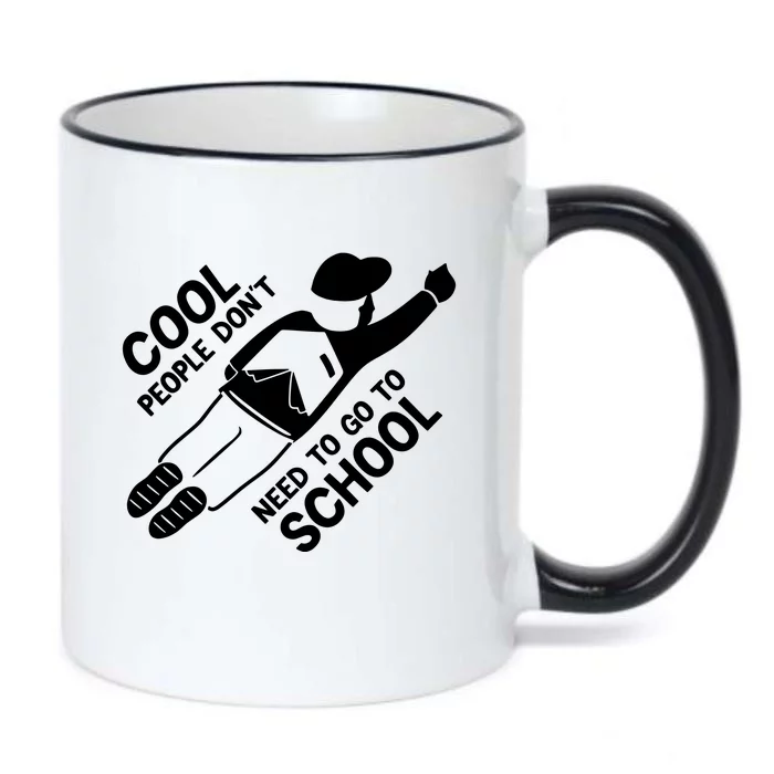 Cool People DonT Need To Go To School Black Color Changing Mug