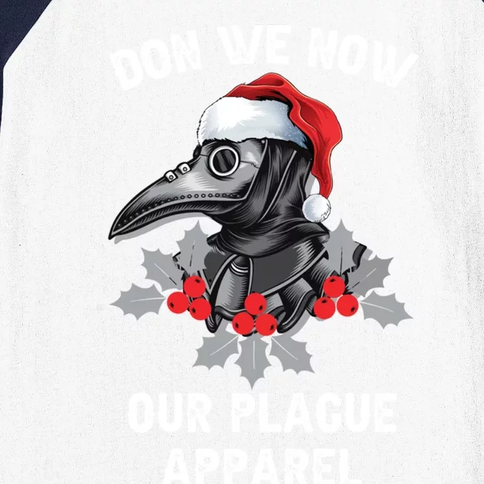 Christmas Plague Doctor Mask Don We Now Our Plague Gift Baseball Sleeve Shirt