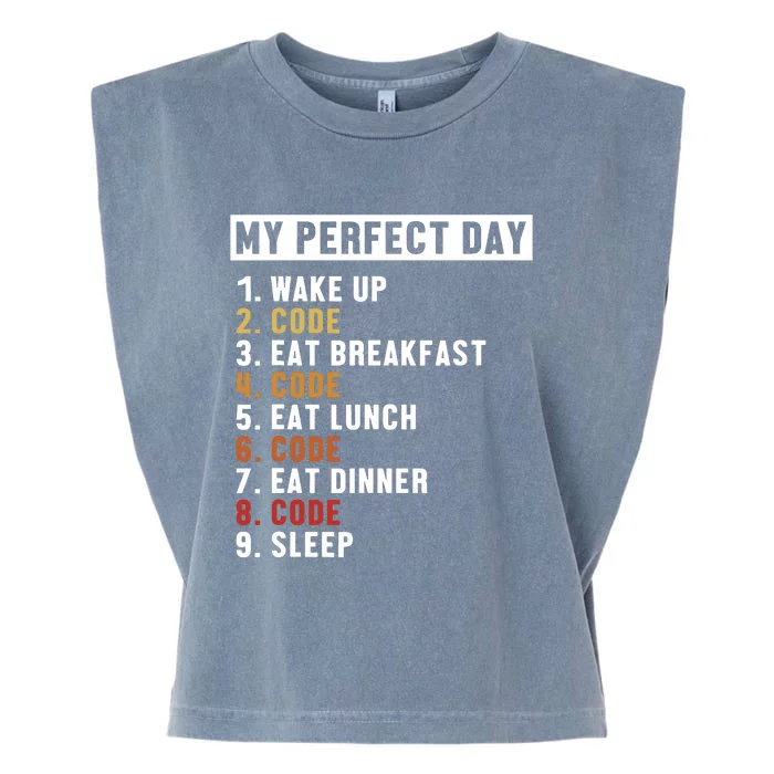 Coding Perfect Day Coder Engineer Software Developer Garment-Dyed Women's Muscle Tee