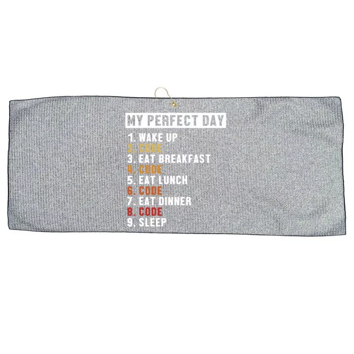 Coding Perfect Day Coder Engineer Software Developer Large Microfiber Waffle Golf Towel