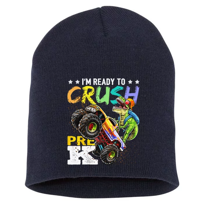 Crush PreK Dinosaur Monster Truck Back To School Gifts Short Acrylic Beanie