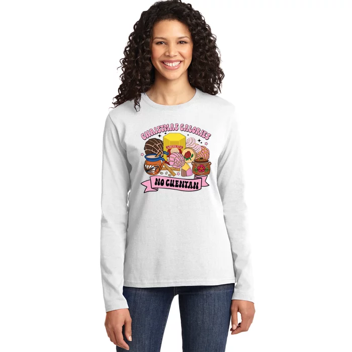 Christmas Pan Dulce Mexican Christmas Ladies Long Sleeve Shirt