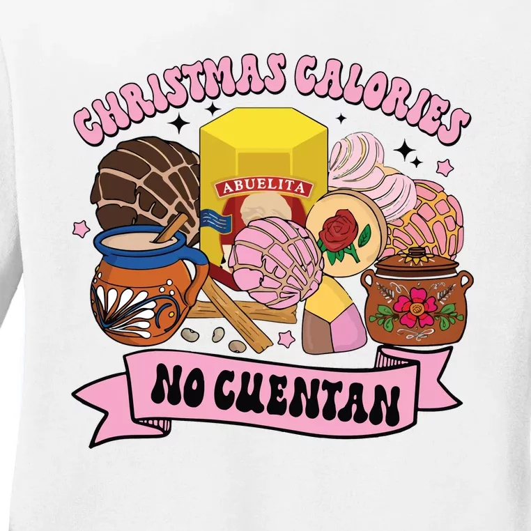 Christmas Pan Dulce Mexican Christmas Ladies Long Sleeve Shirt